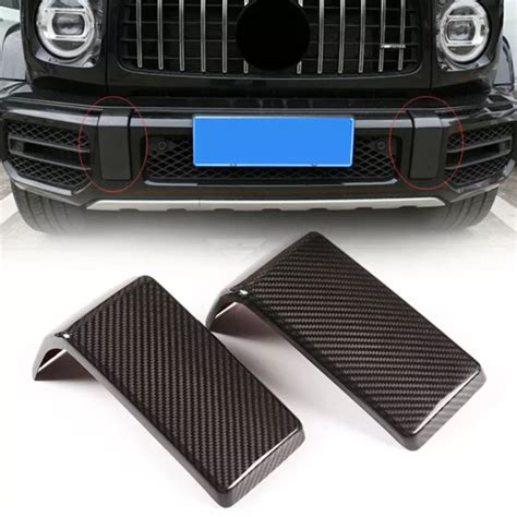 For Mercedes W G Amg Carbon Fiber Front Bumper Fender Cover Trims