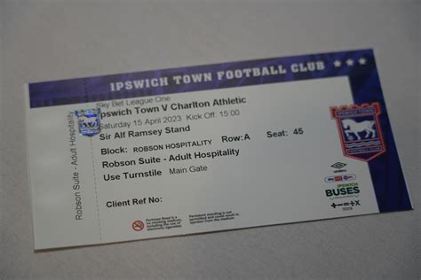 WIN hospitality tickets to Ipswich Town v Charlton - a Sports ...