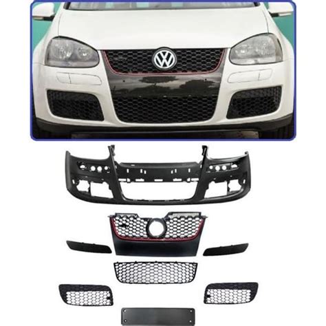 Parechoc Pare Choc Avant Vw Golf Look Gti En Abs Avec Grilles Sans