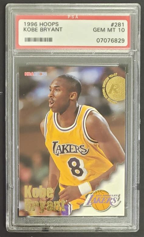 1996 97 NBA Hoops KOBE BRYANT Rookie Card RC 281 PSA 10 GEM Mint