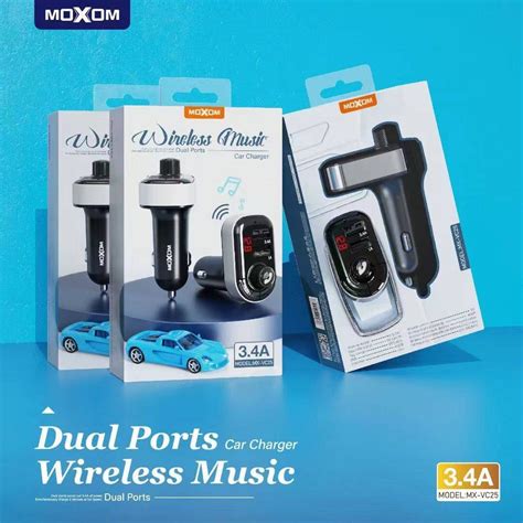 Moxom Mx Vc25 34a Wireless Music Dual Ports Car Charger Cme Distribution Sdn Bhd