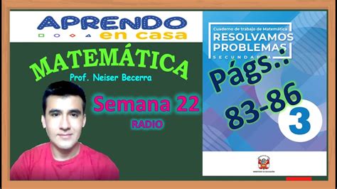 Semana Secundaria Resolvamos Problemas P Gs