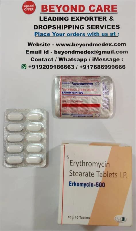 Erythromycin Stearate Erkomycin Mg At Stripe Tablets In