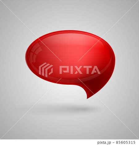 Red Glossy Speech Bubble Illustration On Grey Pixta