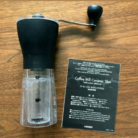 Hario Mss Coffee Mill Ceramic Slim Hand Grinder Clear Black Manual