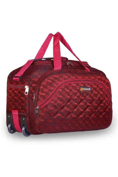 Nhq Fashion Red Polyester Nylon Waterproof Lightweight Strolley Duffel