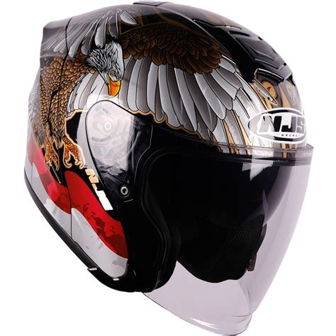 Helm Half Face Njs Kairoz Dv Motif Garuda Helmjabodetabek