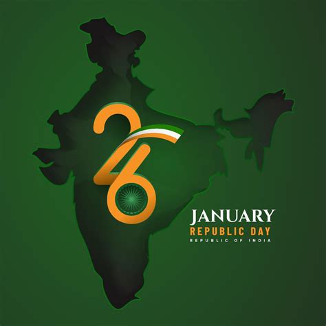 India January Republic Day Card Illustration Collection Set With