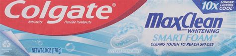 Colgate Max Clean With Whitening Foaming Toothpaste Effervescent Mint