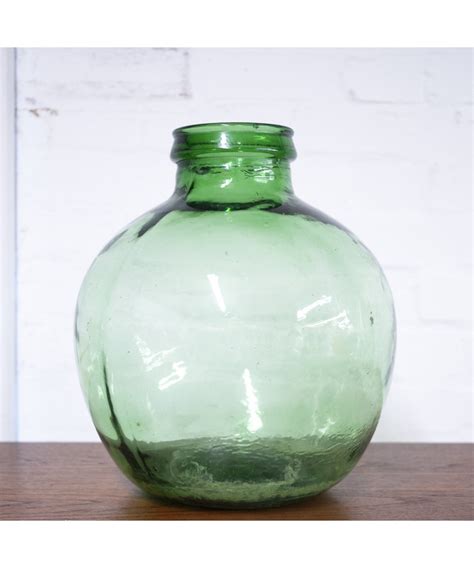 Vintage Green Glass Bottle Demijohn By Viresa 1970s Hunt Vintage