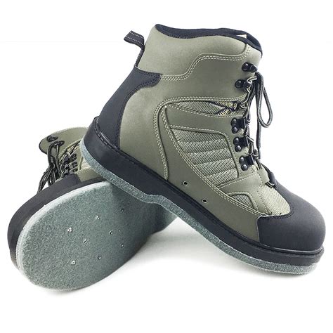 Fly Fishing Waders Hunting Boots Upstream Fishing Shoes Felt Anti Slippery Sole With Nail Army ...