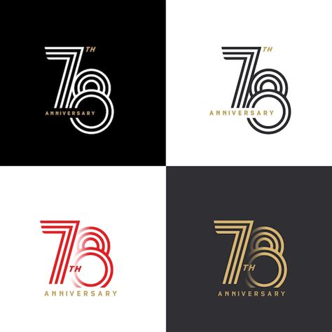 Premium Vector 78 Years Anniversary Vector Number Icon Birthday Logo