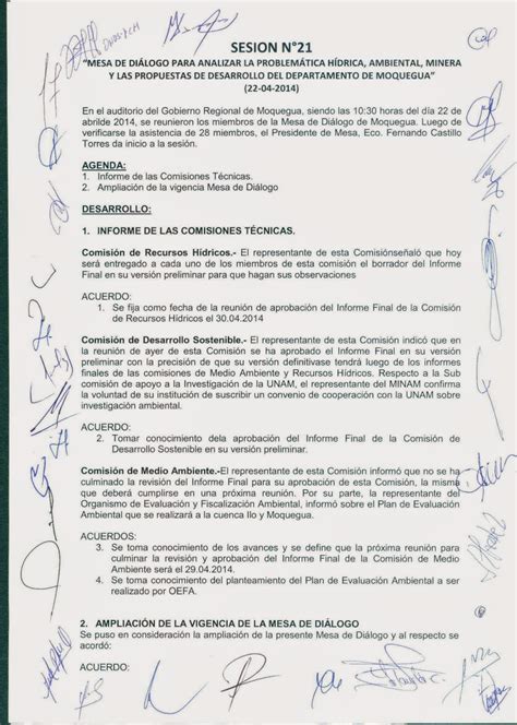 Grupo Iniciativa Anticorrupcion Ilo Acta De La Sesión Nº 21 De La Mesa