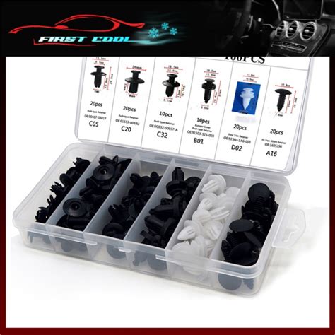 Ready Stock Collective 100pcs Clip Trim Kit Car Push Pin Rivet Bumper Door Panel Retainer