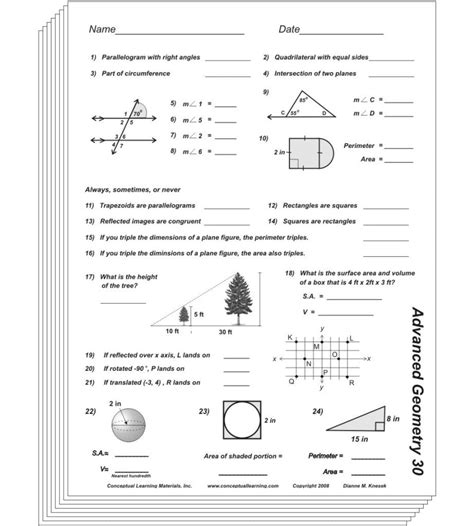 Advanced Geometry Blackline or PDF – Conceptual Learning Materials