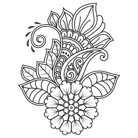 Set Of Differents Flower Line On White Background Flowers Drawing With