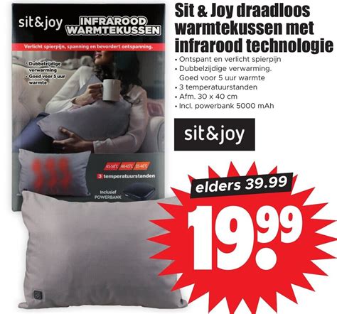 Sit Joy Draadloos Warmtekussen Met Infrarood Technologie Aanbieding