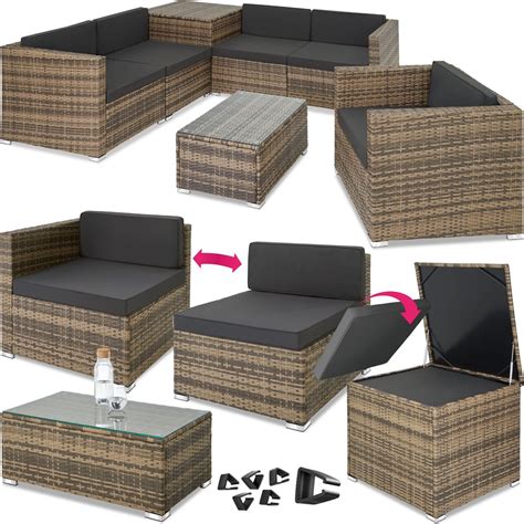 Tectake Zitgroep Pisa Wicker Tuinset Loungeset Met Praktische