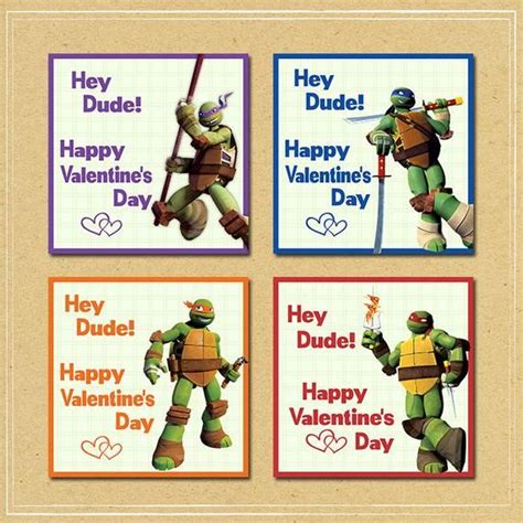 Free Printable Ninja Turtles Valentine Cards