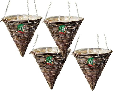 Newtay 4 Pcs 14 Cone Shaped Moss Liner Coconut Planter Basket Liners For 14 Inches Hanging Cone