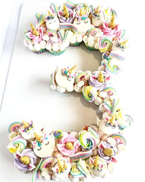 Unicorn Number Cake A Pull Apart Style Cupcake Cake Loaded With