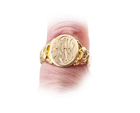 Art Nouveau Naked Woman Signet Ring K Gem