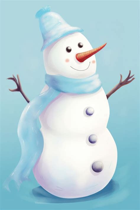 Snowman drawing winter representation. AI | Free Photo Illustration ...