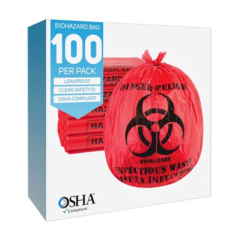 Buy Biohazard Waste Bags 10 Gallon 24x24 Red Hazardous Trash Can Liners