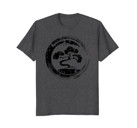 Mens Bonsai Tree In Enso Circle Buddhist Zen Calligraphy T Shirt 3xl