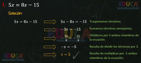 Soluci N Ejercicio Resoluci N De Ecuaciones Enteras De Primer Grado