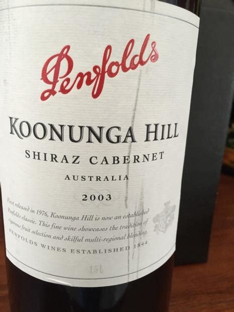 2003 Penfolds Koonunga Hill Shiraz Cabernet Australia South Australia