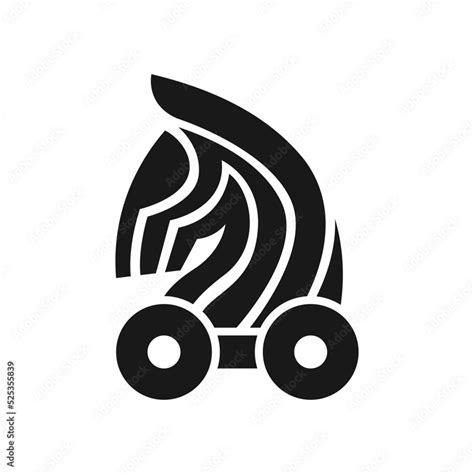 trojan horse logo vector black and white vector illustration Stock ...