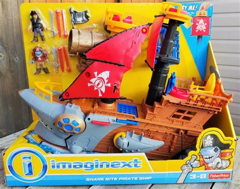 Imaginext Shark Bite Pirate Ship Playset Fisher Price Ready To Ship