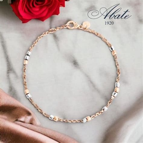 Bracciale Dodo Mini Granelli Rosario In Oro Rosa E Argento