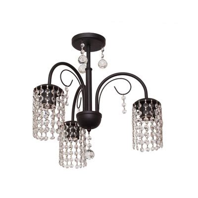 Luz Desing Ara A Plafon Lyon Luces Negro Cairel Cristal Apto Led E