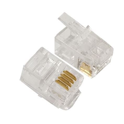 4P4C RJ10 Crimp Plug Connector Pack Of 10 Small Telephone 4 Pin RJ9