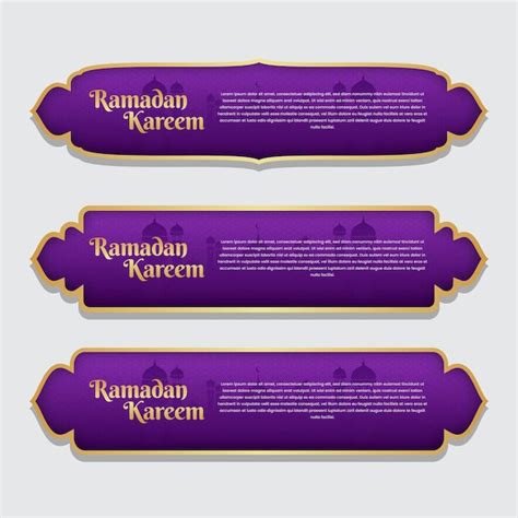 Premium Vector Ramadan Kareem Islamic Banner Label Set Template