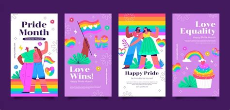 Free Vector Instagram Stories Collection For Pride Month Celebration