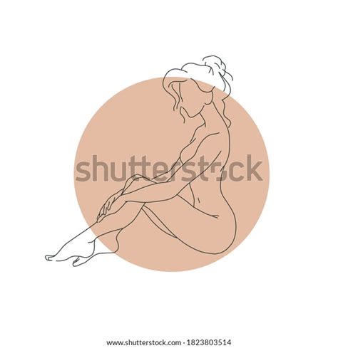 Silhouette Desnuda De Mujer Sentada Dibujando Vector De Stock Libre