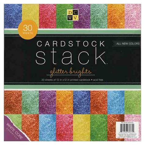 DCWV Glitter Cardstock Stack 12 X 12 The Foiled Fox