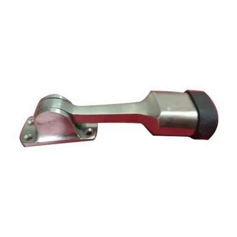 Silver And Black Chrome 4 Inch Aluminium Door Stopper Plunger Type At