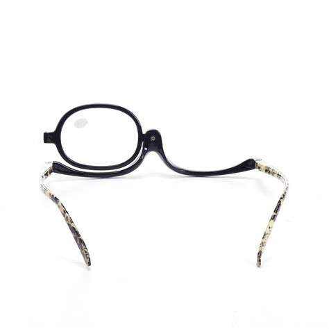 Womens Magnifying Makeup Reading Glasses Flip Down Lens Folding Cosmetic Make Up Glasses