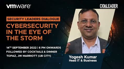 Yogesh Kumar Head IT Business Applications And CISO The Tata