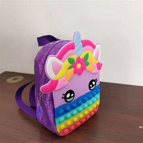 Pop Antistress Kawaii Unicorn Backpack Decompression Bag Push Bubble Stress Relief Squishy Anti