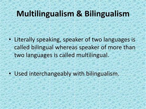 Ppt Bilingualism And Multilingualism Powerpoint Presentation Free