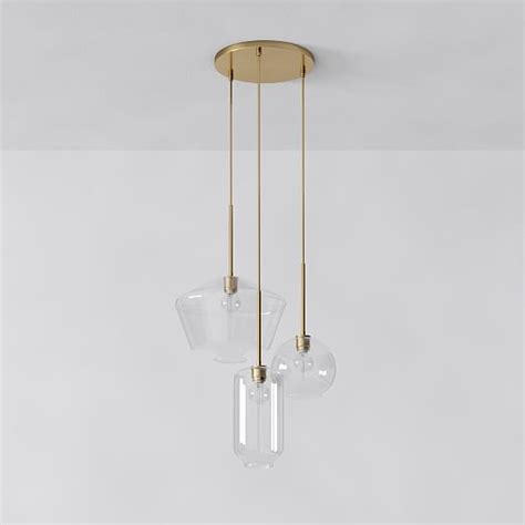 Sculptural 3 Light Multi Chandelier Clear West Elm