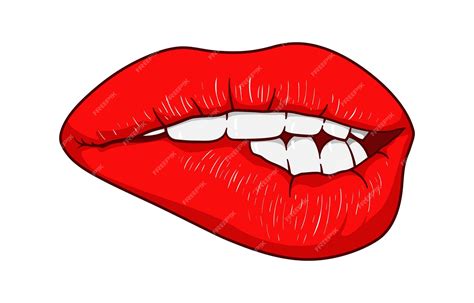 Premium Vector Lip Bite Vector Illustration Lips Clipart