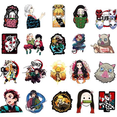 100pcs Anime Demon Slayer Kimetsu No Yaiba Stickers On Travel Case Bicycle Hydro Flask