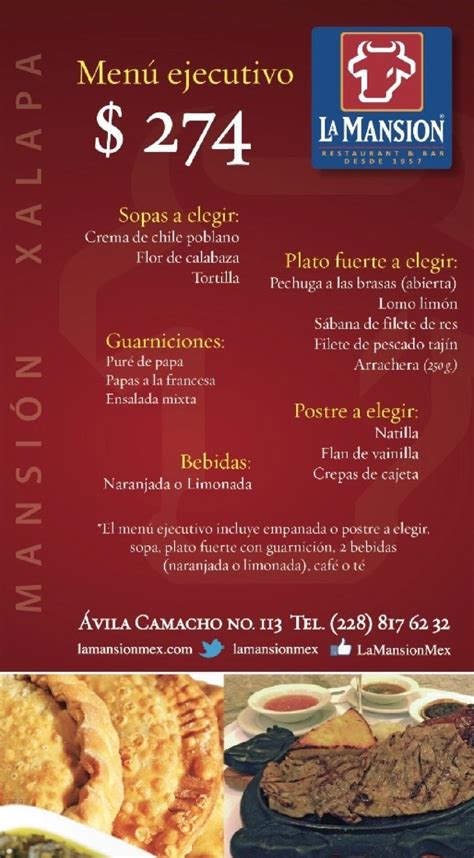 Menu At Restaurante La Mansion Xalapa Xalapa