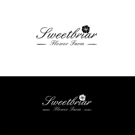 Elegant Feminine Floral Logo Design For Sweetbriar Flower Farm By